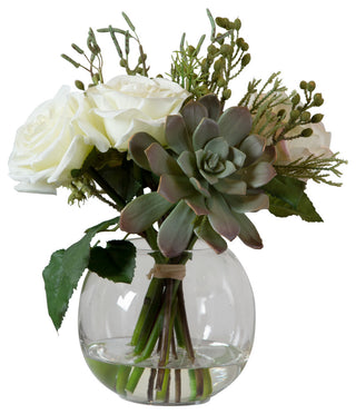 Uttermost Belmonte Floral Bouquet & Vase