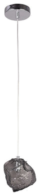 Distorted Glass Single Pendant Light Fixture, Smoke