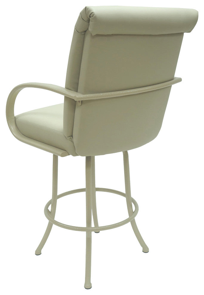 Ocean Beige White Frame Bar Stool, 26"