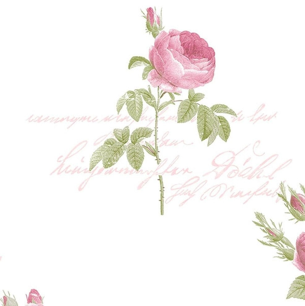 Rose Gardens 2, Romantic Floral Flower White, Rose Wallpaper Roll
