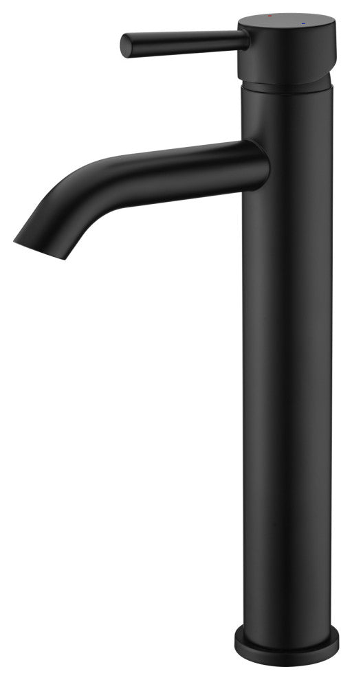 Luxier BSH03-T Single Hole Vessel Bathroom Faucet with Drain, Matte Black