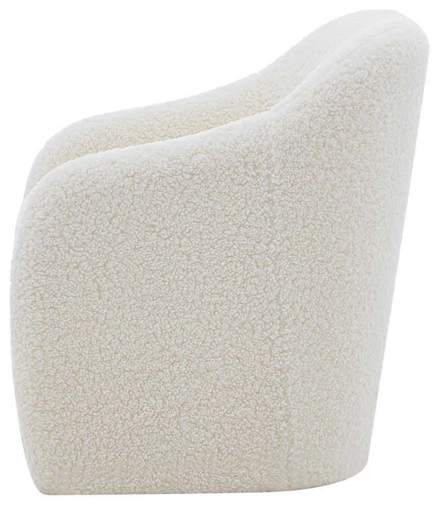 Zella Fabric Accent Arm Chair, Shearling Beige