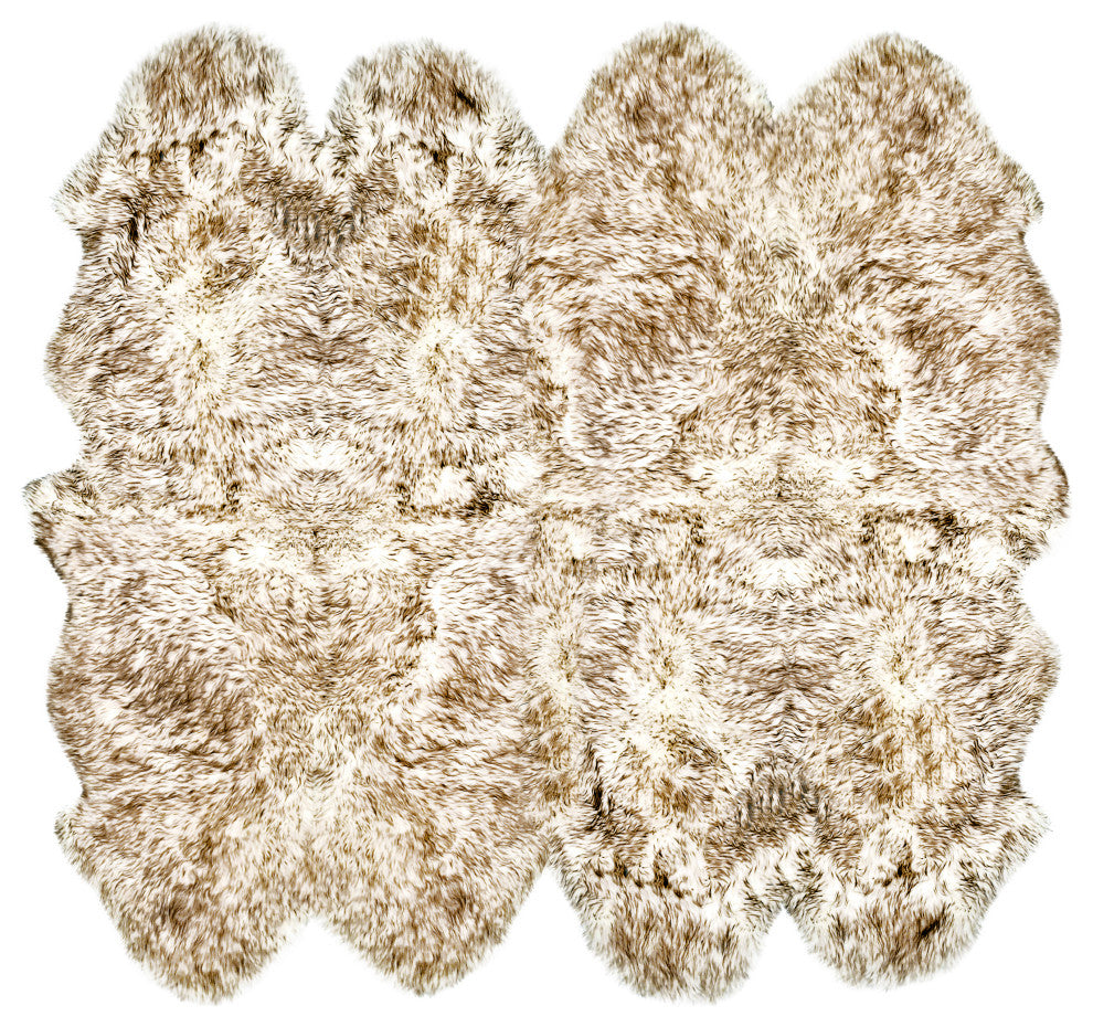 72" X 72" Gradient Chocolate Octo Sheepskin - Area Rug