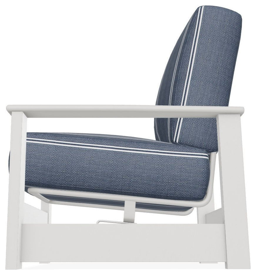 Leeward Deep Seat Outdoor Armchair with Hidden Motion, Equal Ink/Snow