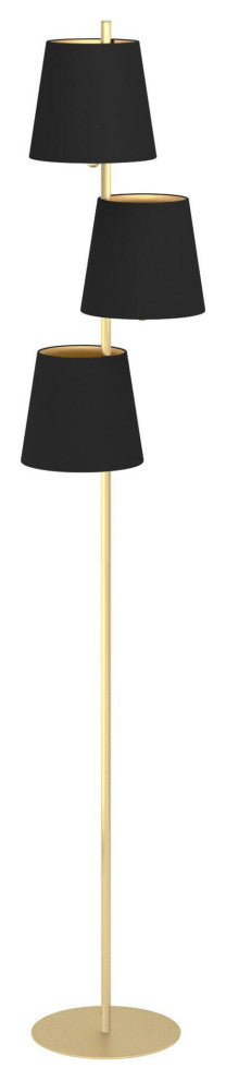 Almeida 2, 3 Light Floor Lamp, Brushed Brass Finish