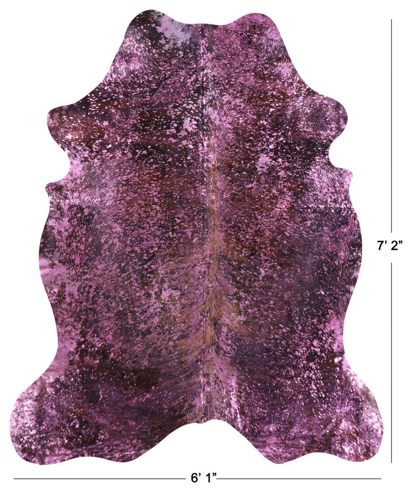 Pink Metallic Cowhide Rug 7' 2" X 6' 1" C2083