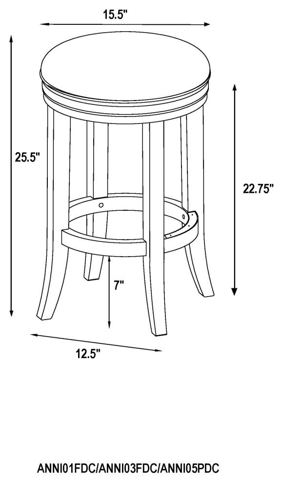 Natick Bar Stool, White, Counter Height