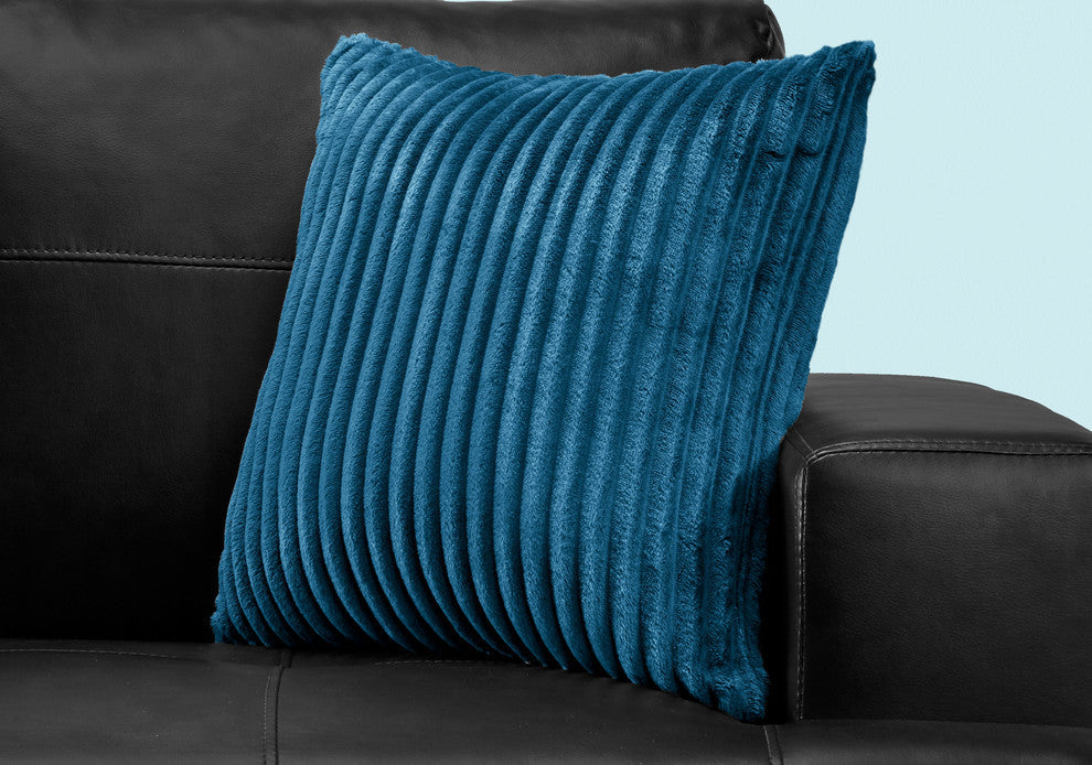 Pillow - 18"X 18" / Blue Ultra Soft Ribbed Style / 1Pc