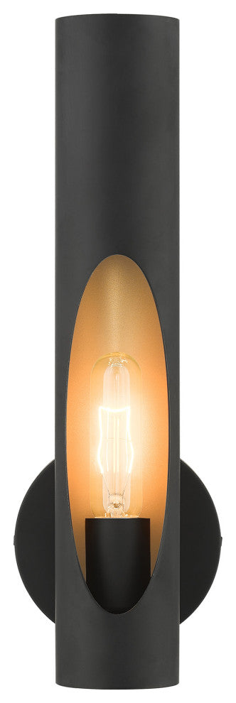Black Contemporary, Minimal, Industrial, Urban, Sleek Single Sconce