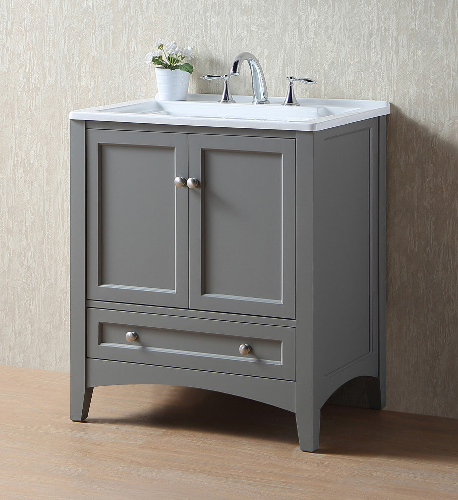 Stufurhome Delia 30" Laundry Utility Sink, Gray