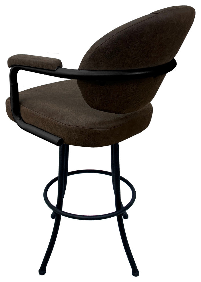 M-70 Swivel Stool With Metal Frame, Northwest Whiskey, Black, 26"