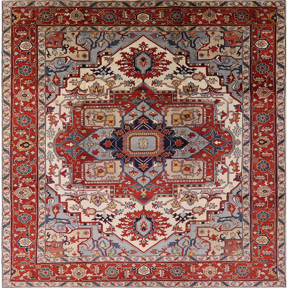 Ahgly Company Indoor Square Mid-Century Modern Area Rugs, 8' Square