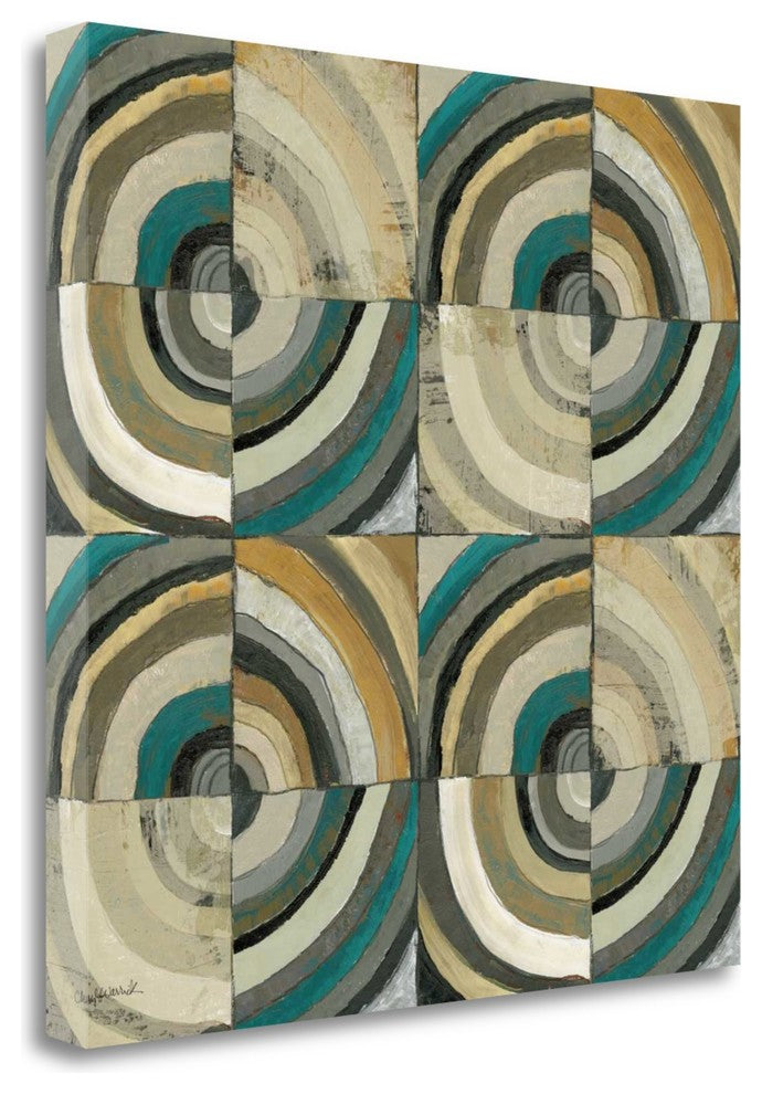 "The Center II Abstract Turquoise" By Cheryl Warrick, Gallery Wrap Canvas