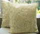 Textured 12x12 Art Silk Ivory Throw Pillows Cover for Couch, Thats Satin Ribbon