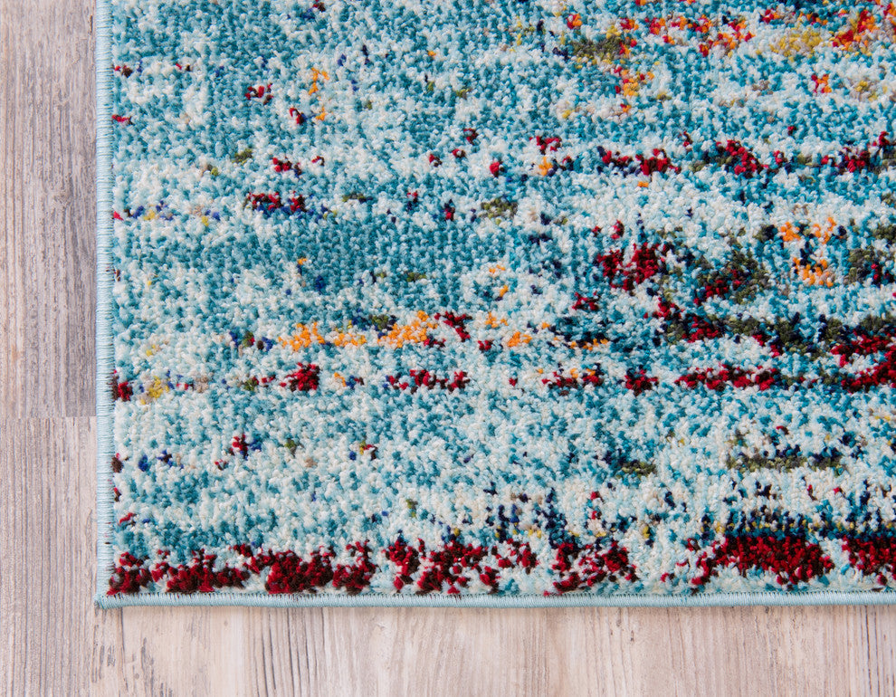 Unique Loom Turquoise Warhol Vita 2' 0 x 6' 7 Runner Rug