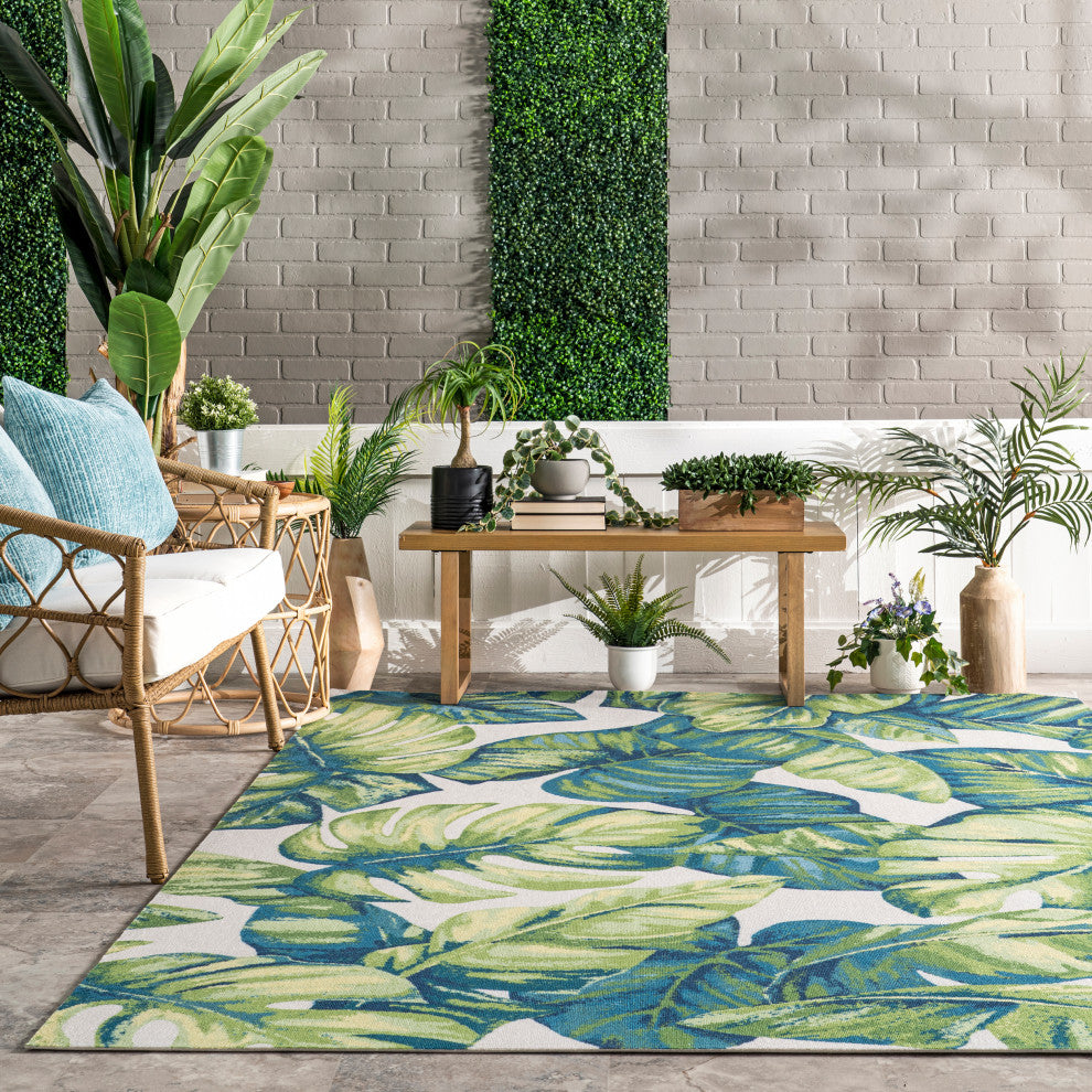 Nuloom Contemporary Country and Floral Area Rug, Green Multicolor 10'x14'