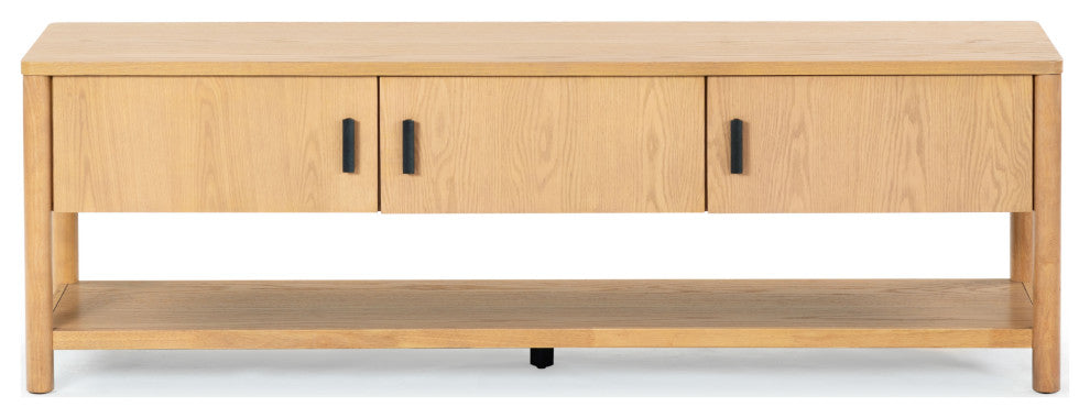 Safavieh Couture Jaylessa Wood 3 Door Tv Stand, Natural