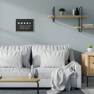 Five Star Funny Word Bathroom Black And White Design, 11"x14"