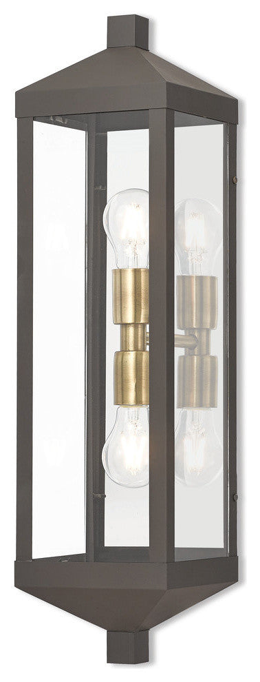 2 Light Outdoor Wall Lantern, Bronze