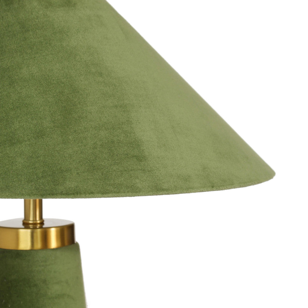 Graham Velvet Table Lamp, Moss Green