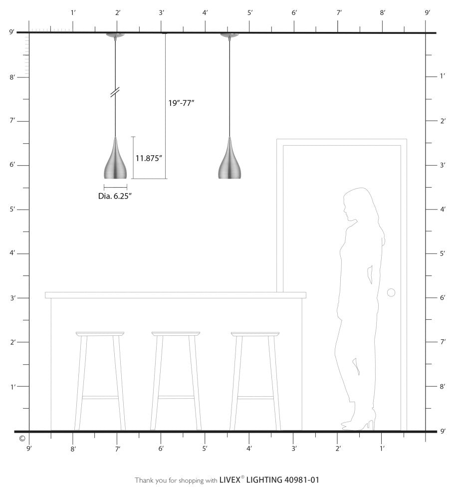 Livex Lighting 1 Light Antique Brass Pendant