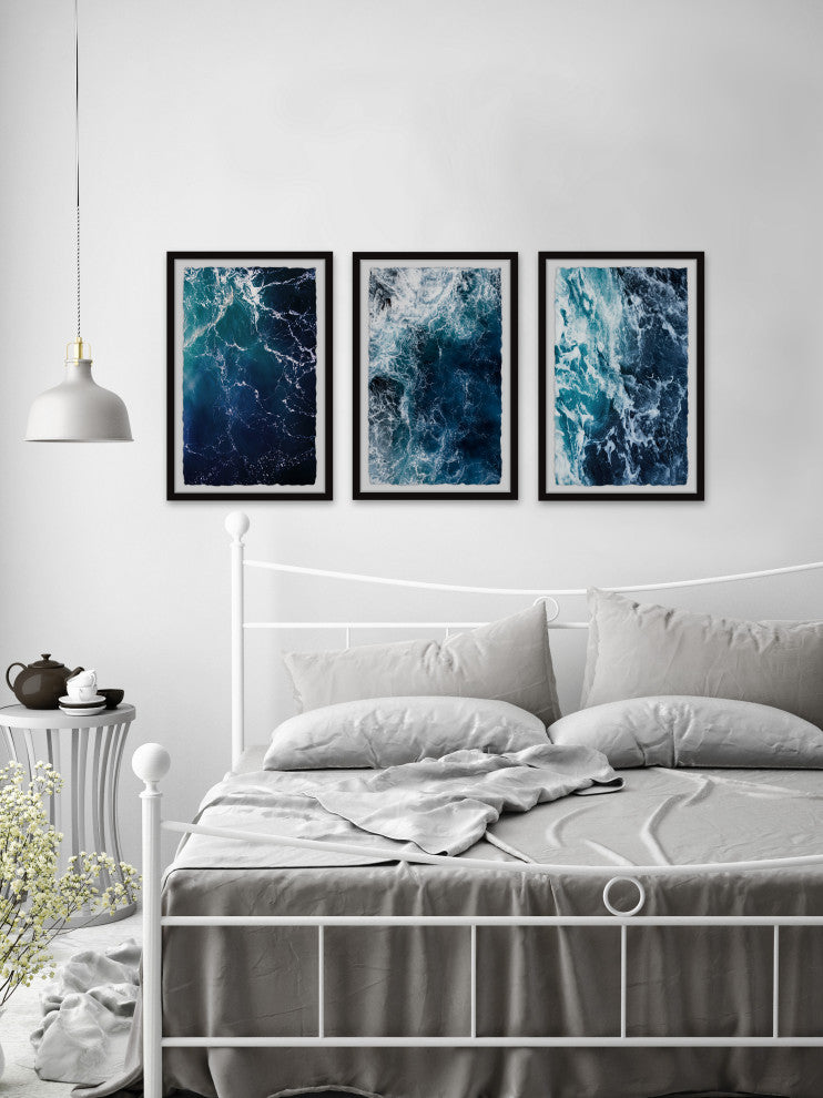 Whole Lot of Blue Triptych, Set of 3, 16x24 Panels