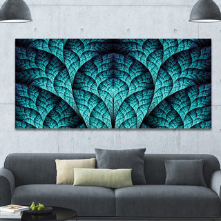 Blue Exotic Biological Organism, Oversized Abstract Canvas Art Print, 60x28