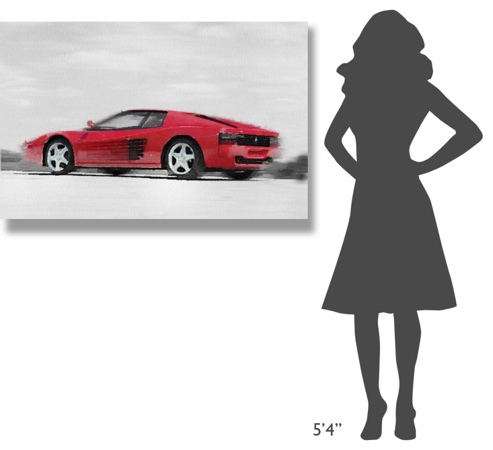 "Ferrari 512 TR Testarossa Watercolor" Fine Art Print