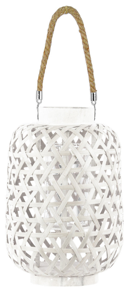 Arvada Bamboo Lantern, Washed White