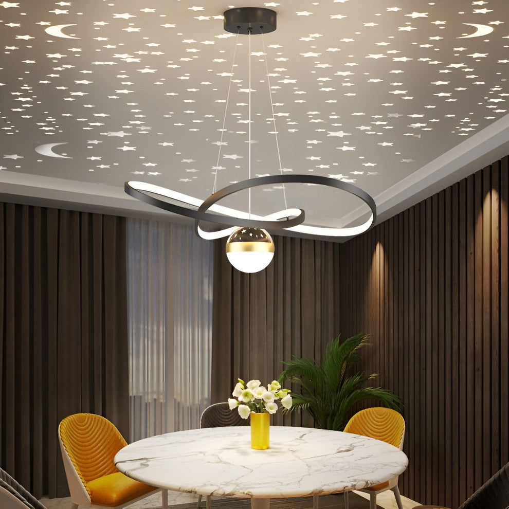 Impruneta | Modern Beautiful LED Hanging Chandelier for Living Room, White, Dia19.7xh5.1", Dimmable Witn Remote