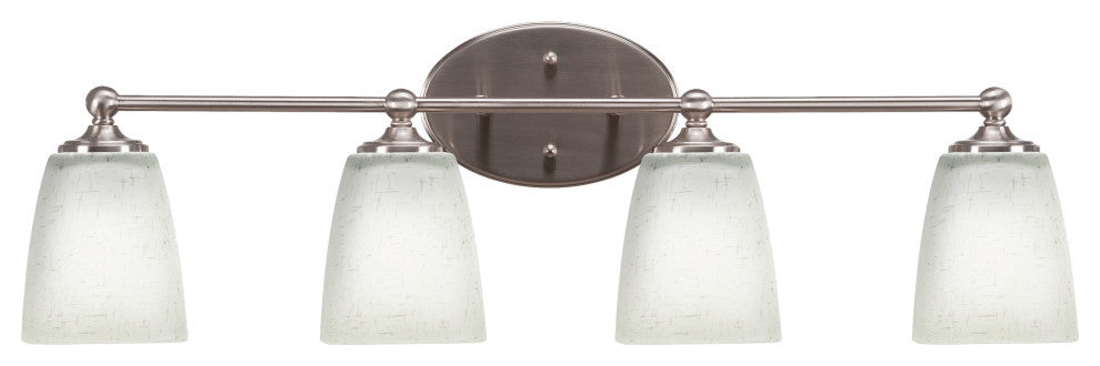Capri 4-Light Bath Bar, Brushed Nickel/Square White Muslin