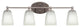 Capri 4-Light Bath Bar, Brushed Nickel/Square White Muslin