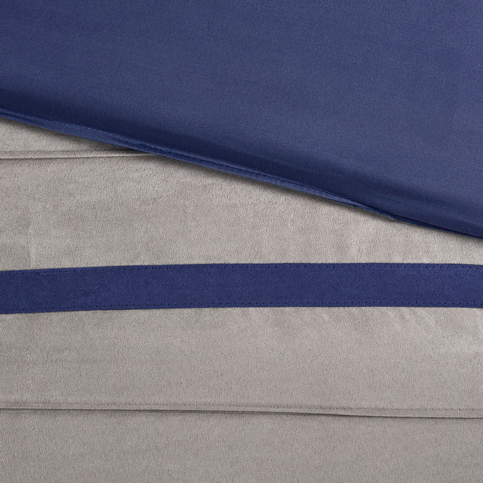 Madison Park Palmer Vera Microsuede 7-Piece Comforter Set, Blue