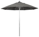 9' Fiberglass Umbrella Pulley Open Silver Anodized, Sunbrella, Charcoal