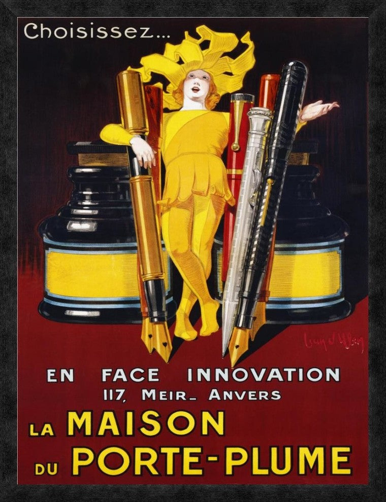 "La Maison du Porte-Plume, 1924" Framed Canvas Giclee by Jean d'Ylen, 26"x34"