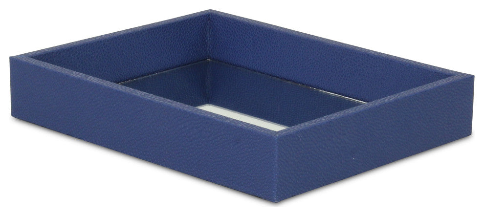 Labai Tray with Mirrored Interior, Navy Blue