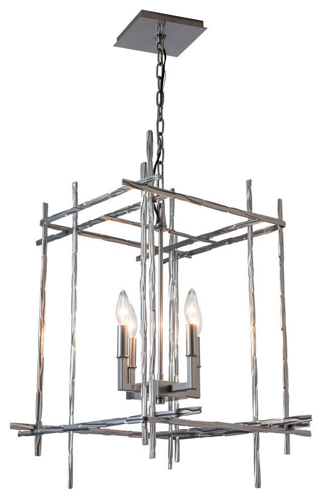 Tura 4-Light Medium Chandelier - Sterling Finish