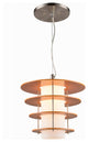 Ramsay Pendant Lighting, Satin Nickel, Wood Layers