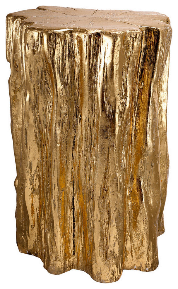 Well Designed Nature Inspired Tree Trunk Stool, Gold