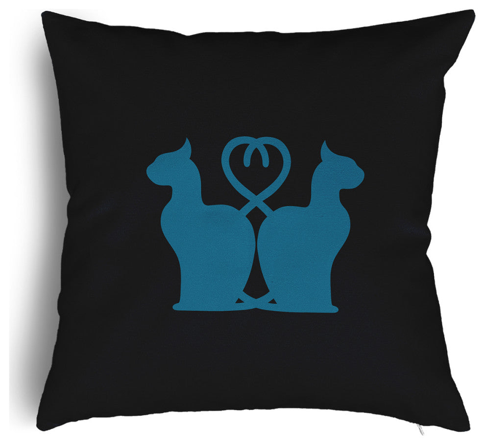 Halloween Cats Accent Pillow With Removable Insert, Unreal Teal, 20"x20"