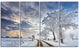 Cloudscape in White Winter Terrain, Landscape Canvas Print, 48"x28", 4 Panels