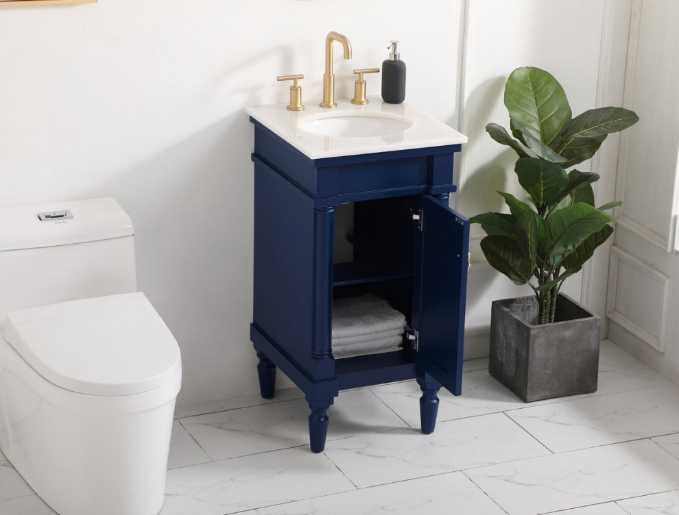 Lewis 18.5" Single Bathroom Vanity, Blue