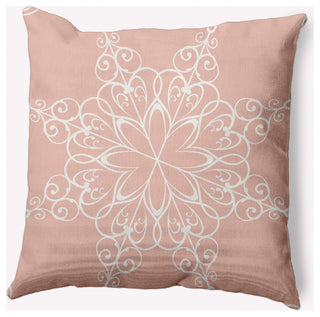 Snowflake Decorative Throw Pillow, Peach, 26"x26"