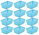 12-Pack Plastic Storage Baskets for Office Drawer, Desk, 32-1181-12, Blue