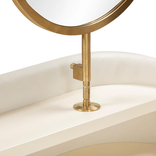 Penelope Cream Vegan Leather Wrapped Vanity Desk - Cream