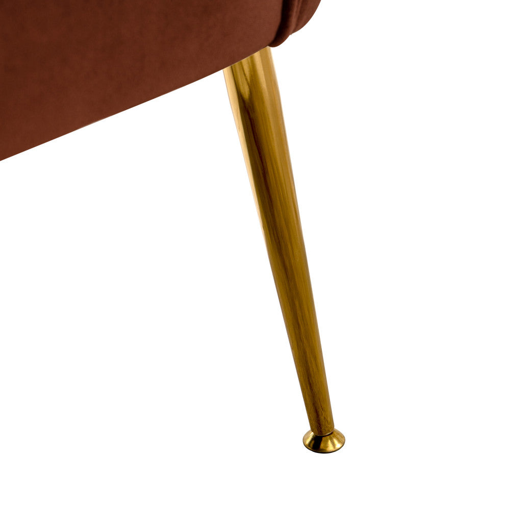 WestinTrends 22" Tufted Velvet Accent Chair for Dining, Living Room, Bedroom, Brown