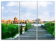 "Wooden Bridge to River Warnow" Metal Wall Art, 3 Panels, 36"x28"