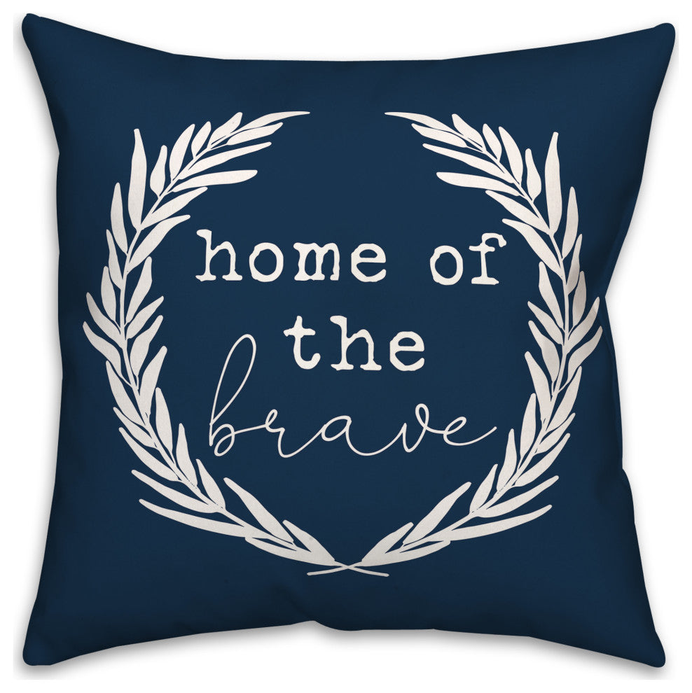 Home of the Brave Wreath 18x18 Spun Poly Pillow