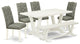 6-Piece Set, Smoke, Seat Chairs, Bench and Top Table, Linen White/Linen White