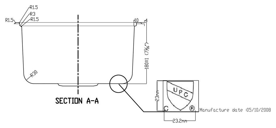 Dawn Top Mount Single Bowl Bar Sink With 2 Holes